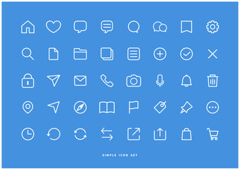 アイコンセット 白ライン
