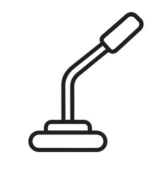 Minimalist Microphone Icon Outline – Audio and Communication Symbol