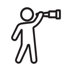 Obraz premium Minimalist Explorer Icon with Telescope – Vision and Discovery Symbol