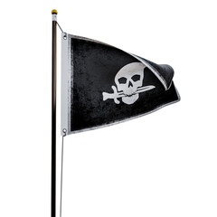 Pirate flag  isolated  on white background