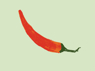 Charcoal style vector doodle chili pepper and jalapeno. Hand drawn symbol for food labels, cosmetic packaging, kitchen decor, and extended license design projects.