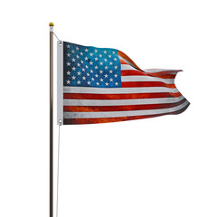 american flag isolated on transparent  background