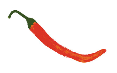 Charcoal style vector doodle chili pepper and jalapeno. Hand drawn symbol for food labels, cosmetic packaging, kitchen decor, and extended license design projects.