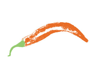 Charcoal style vector doodle chili pepper and jalapeno. Hand drawn symbol for food labels, cosmetic packaging, kitchen decor, and extended license design projects.