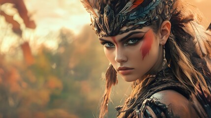 Naklejka premium Stunning Fantasy Character Model in Creative Image