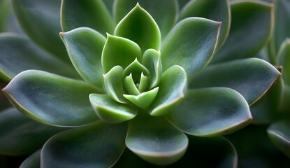Close up of green echeveria succulent plant for indoor gardening ideas decor