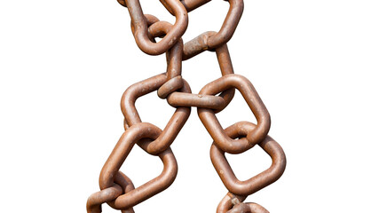 Obraz premium Rusty metal chain links against a black background.