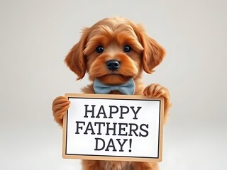 dog with a sign fathers day