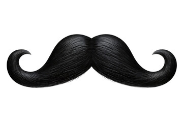   black curly mustache beard isolated on white background PNG 