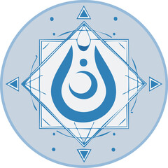 Modern blue chakra design for wellness, yoga branding