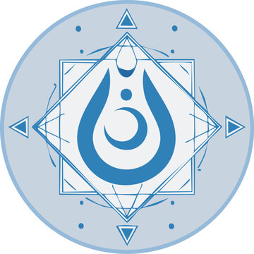 Modern blue chakra design for wellness, yoga branding