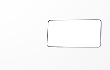 3D素材_スマートフォン_シルバー_白背景