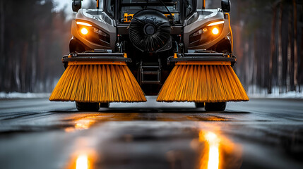Snow Removal Vehicle On Snowy Street