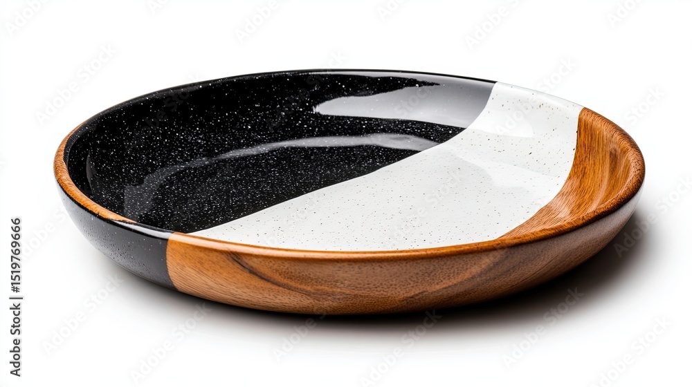 Poster decorative plate with a minimalist scandinavian-style design, isolated on a white background to high