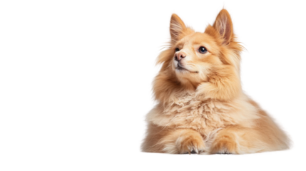 Charming pomeranian dog portrait studio setting pet photography soft lighting close-up view adorable canine expressions