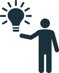 Businessman holding light bulb representing innovative idea