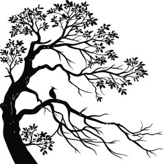 Elegant Tree Silhouette Design Perfect for Branding Nature Logo and Icon Creation