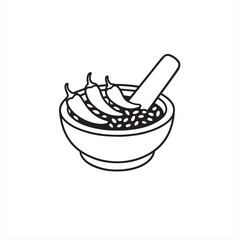 vector illustration of a sup with chili