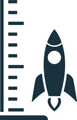Rocket launching and passing a height measurement on a ruler