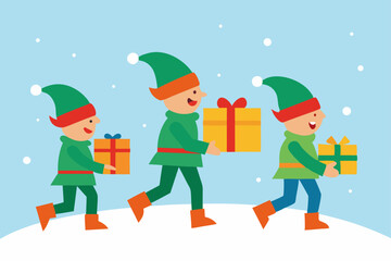 children with christmas gifts