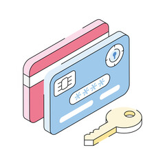 A visually appealing isometric icon of smart card access