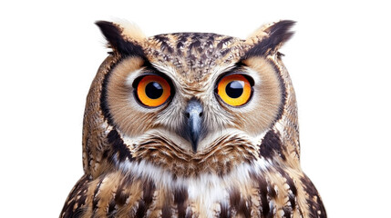 Fototapeta premium Majestic owl observing its surroundings in a minimalist studio setting wildlife photography close-up view nature concept