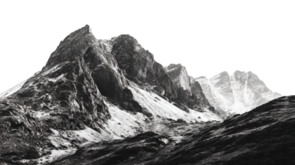 a black and white photo of a mountain