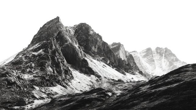 Fototapeta a black and white photo of a mountain