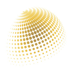 Contemporary set of halftone rounded 3d figures.