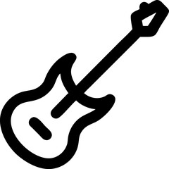 Bass Guitar Icon Illustration with Musical Instrument Design Suitable for Music Entertainment or Creative Projects Featuring a Simple and Modern Style