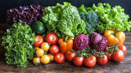 Colorful assortment of fresh vegetables
