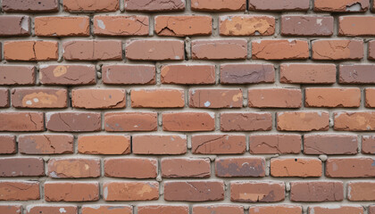 Textured brick surface in classic layout showing signs of age and wear