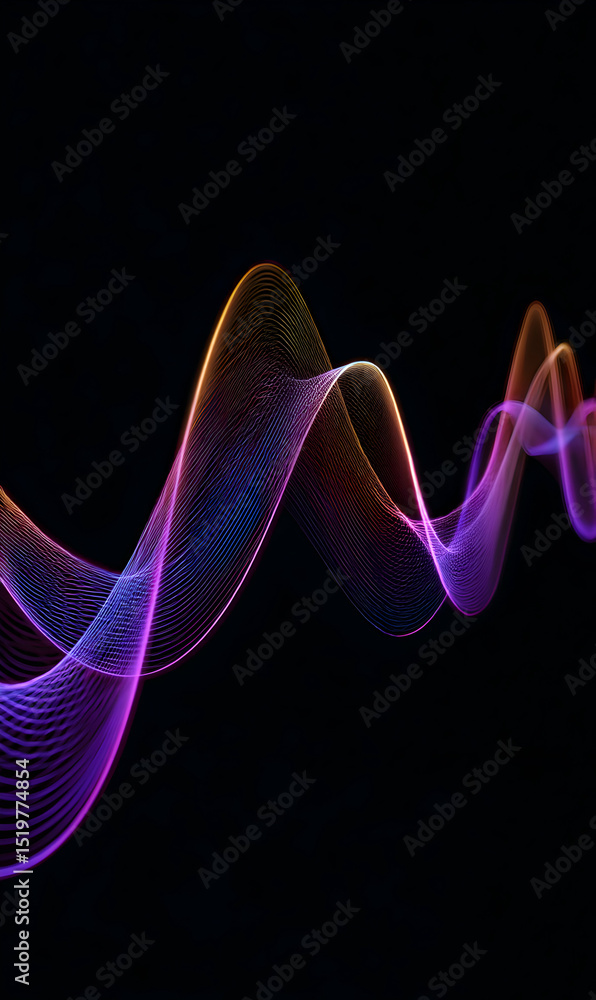 Aufkleber dynamic light painting captures flowing neon energy against a stark black canvas creating visual rhy