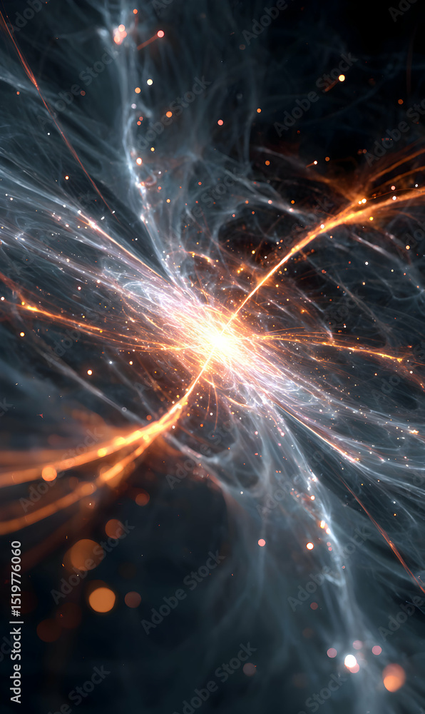 Poster abstract energy fractal vortex with dynamic light and plasma effects, creating a futuristic impressi