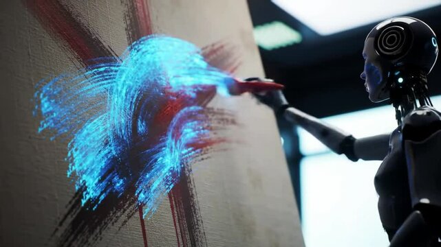 close up of a robot  in action