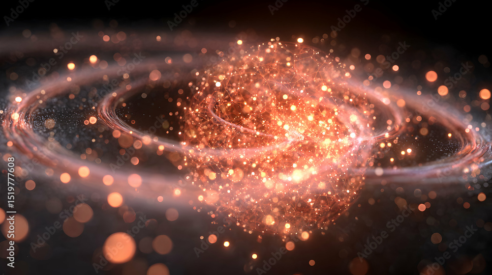 Fototapete whirlwind of light particles creating a cosmic swirl a beautiful abstract rendering explosion effect