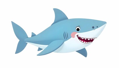 Fototapeta premium Playful Cartoon Shark