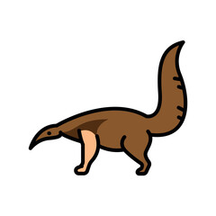 giant anteater color line icon for digital and print projects. South american animals.