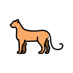Jaguar color line icon for digital and print projects. South american animals.