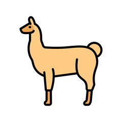 llama color flat icon for digital and print projects. South american animals.