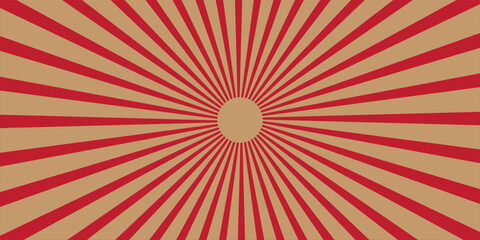 Horizontal retro groovy background with bright sunburst  in style 60s, 70s. Trendy colorful graphic print. Vector illustration