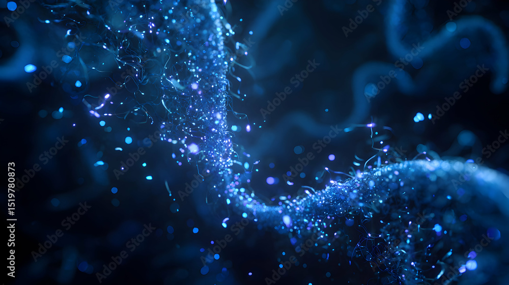 Poster a mesmerizing display of vibrant blue light formations creating a captivating visual experience aest