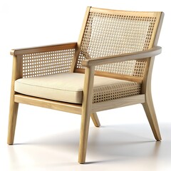 midjourney style armchair wood and rattan design