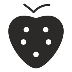 strawberry icon in glyph style
