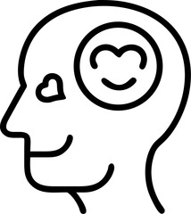 emotional vector outline icon on white or transparent background	