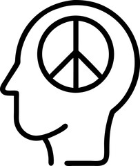 peace of mind vector outline icon on white or transparent background	
