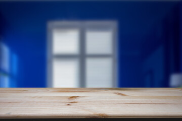 Empty marble top table with blurred bathroom interior Background. for product display.
