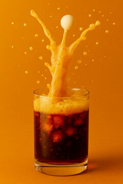 Mentos Dropped into Cola with Fizzy Explosion