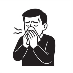 young man with a cold