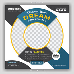 Discover Your Dream Home For Sale Social Media Post Design Template

